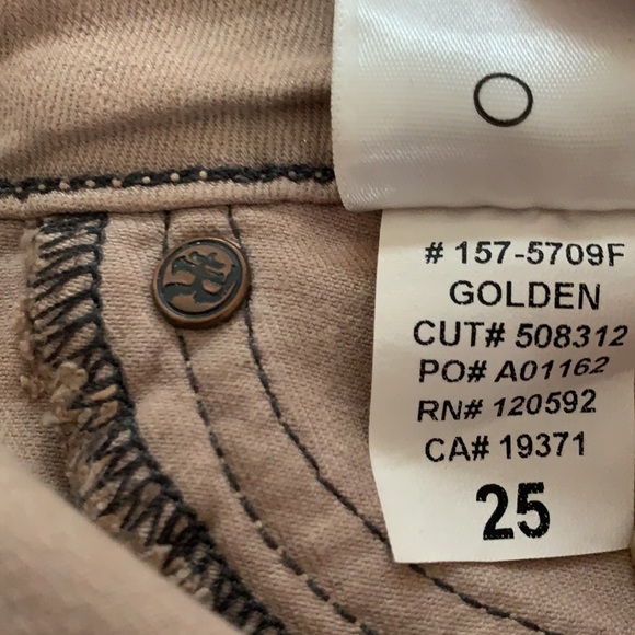 Rich & Skinny gold lamé metallic jeans size 25 - Picture 6 of 7